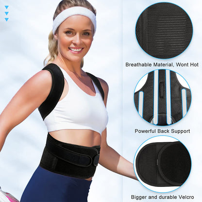 Posture Corrector for Shoulder Pain and Back Pain with Lumbar Support